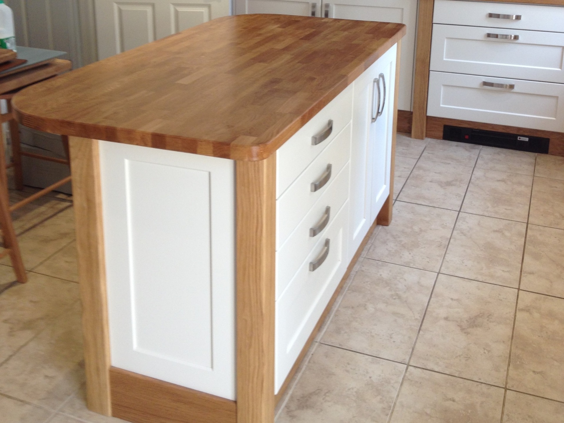 Island with timber worktop